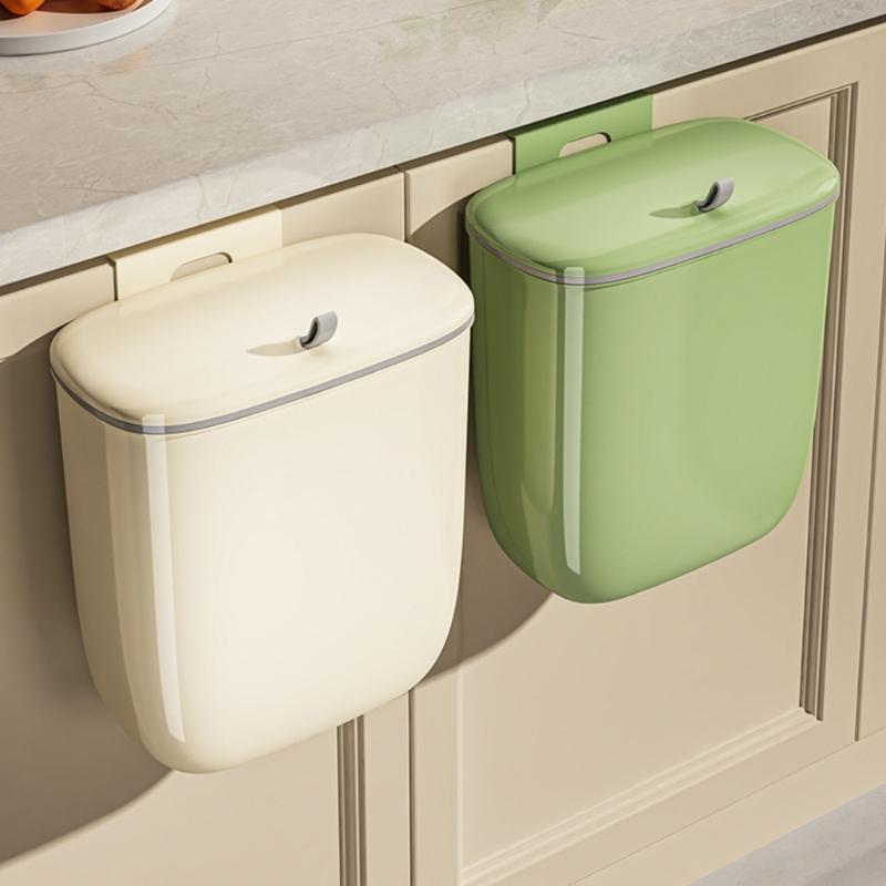 Plastic Trash Can, AntiOdor Hangings Trash Bin Perfect for Bathroom Cabinet Door Suitable Housewives Cooking Enthusiasts