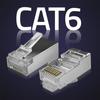 QOLTEC RJ45 modular connector plug | CAT6 | FTP | Gold-plated contacts | 10 pieces