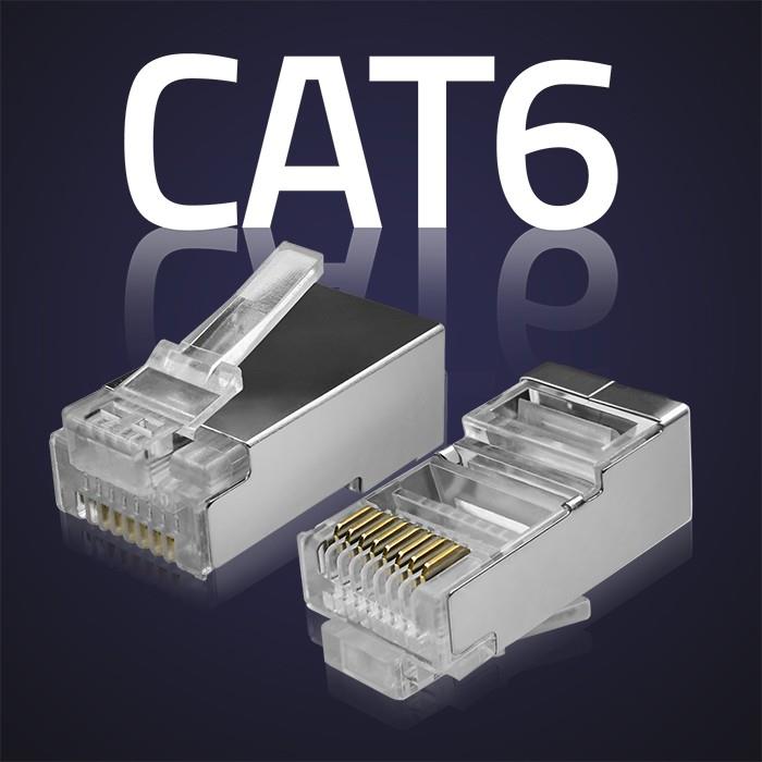 QOLTEC RJ45 modular connector plug | CAT6 | FTP | Gold-plated contacts | 10 pieces