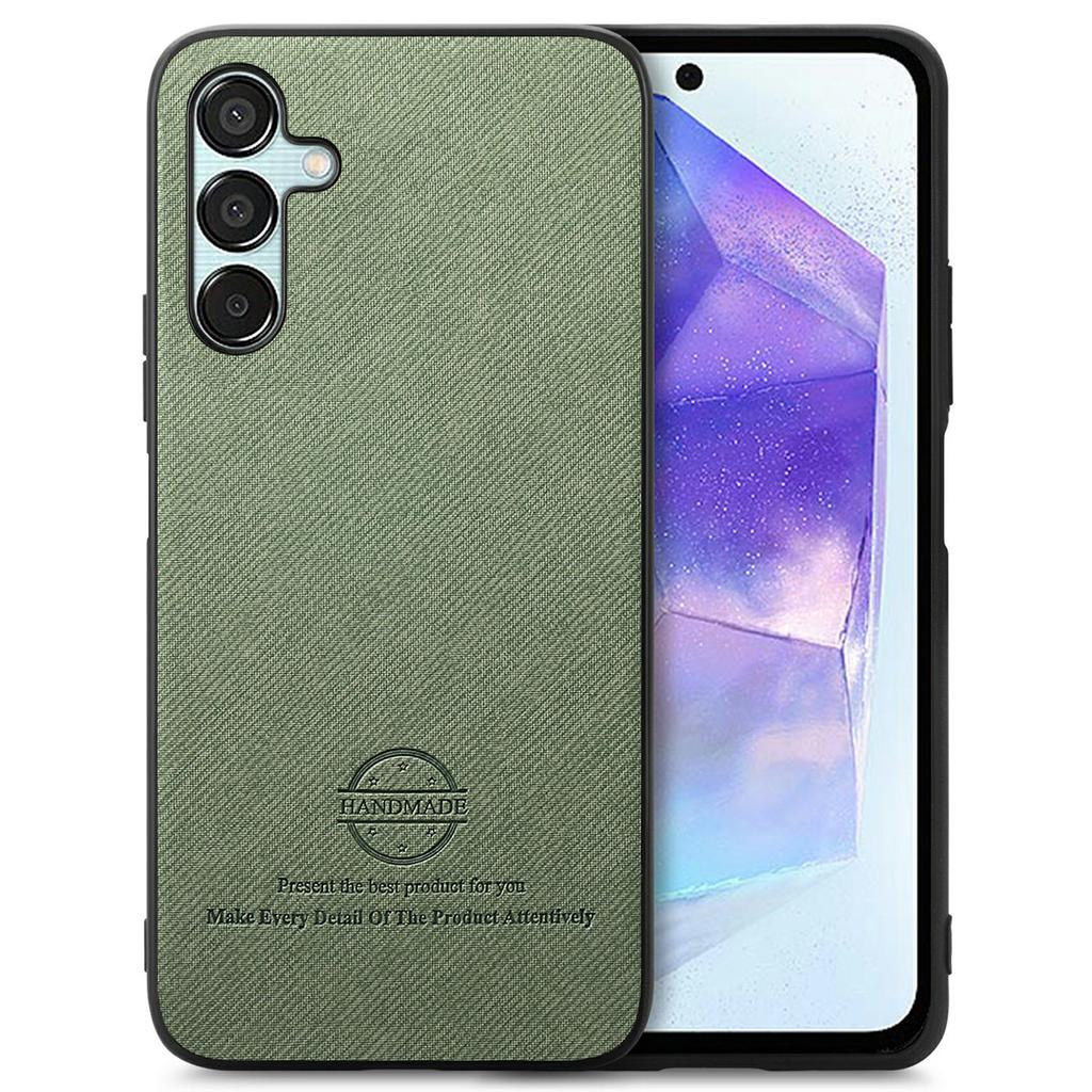 For Samsung Galaxy A56 5G Case Cloth Texture Leather+PC+TPU Anti-Drop Phone Cover