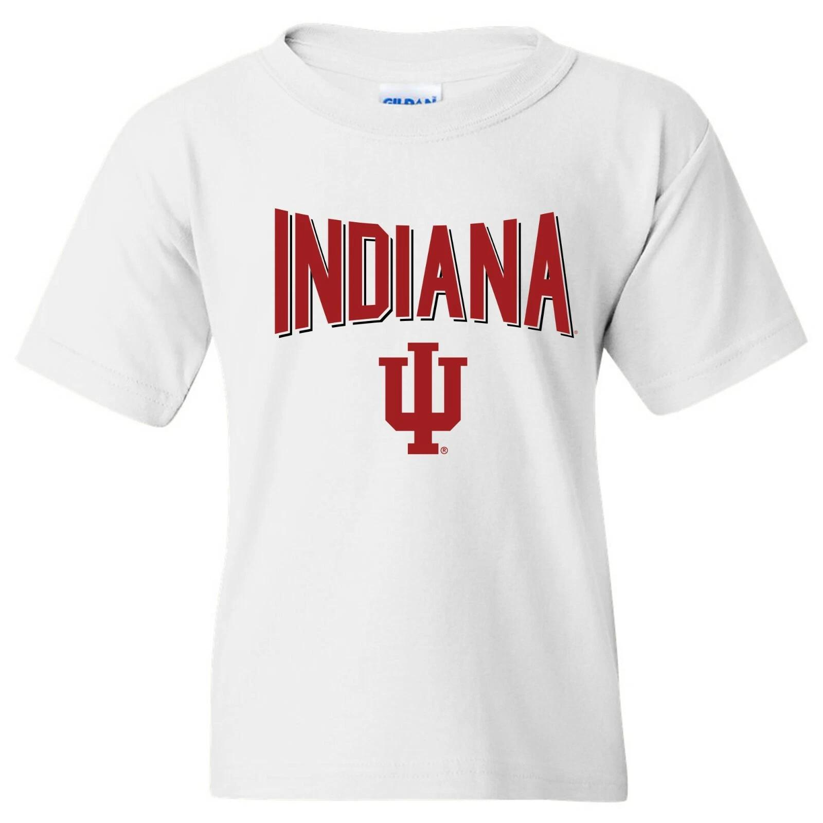 Indiana Hoosiers Statement Block, Team Color Youth T Shirt - White S
