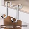 Over Cabinet Door Hook Stainless Steel Door Hanger for Closet Kitchen Cabinet Wardrobe Dorm Bathroom