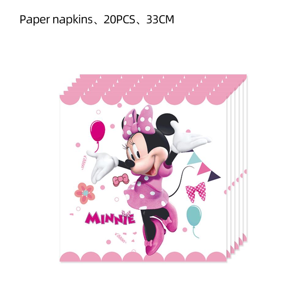 51pcs Minnie Party Tableware Includes Cup Plate Tablecloth Napkin for10 Guests