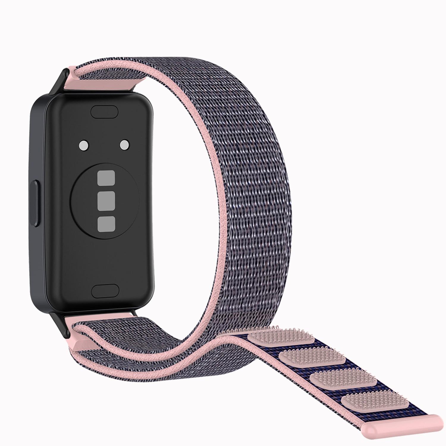 

For Huawei Band 8/Band 8 NFC/Band 9/Band 9 NFC Nylon Watch Band Adjustable Sport Loop Breathable Replacement Strap Pink