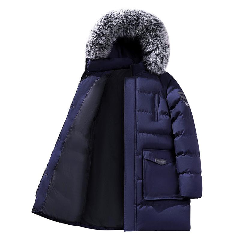 

Зимняя хлопковая куртка средней длины с капюшоном и отстегивающимися деталями, мужской стиль высокого качества 6XL темно-синий