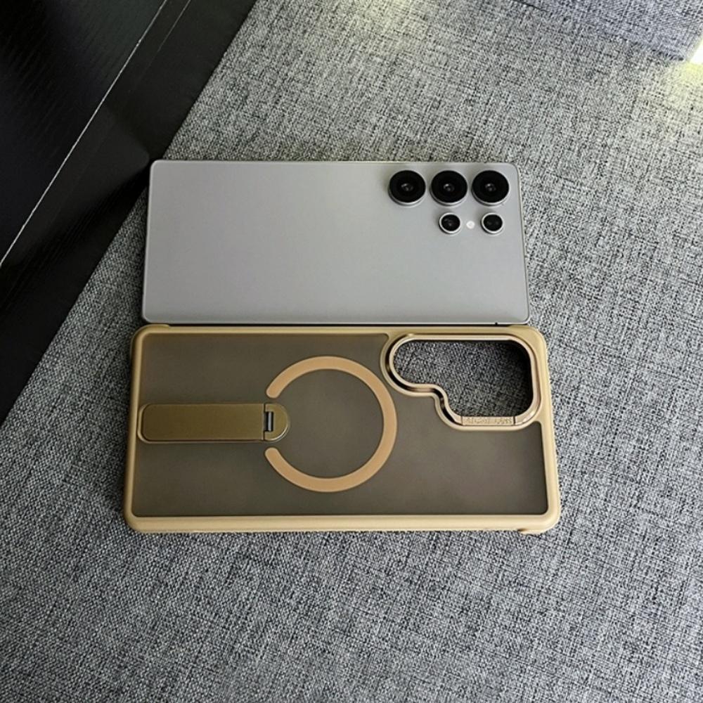 

Matte Magnetic Fold Stand Bracket Case For Samsung S25 Ultra S24 FE S26 S23 S26 Ultra for Magsafe Wireless Charge Cover Galaxy S25+