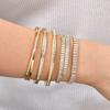 Luxury Shiny Cubic Zircon Stainless Steel Bracelet for Women, Waterproof Tennis Chain Openable Bangle, Fashion Elegant Jewelry