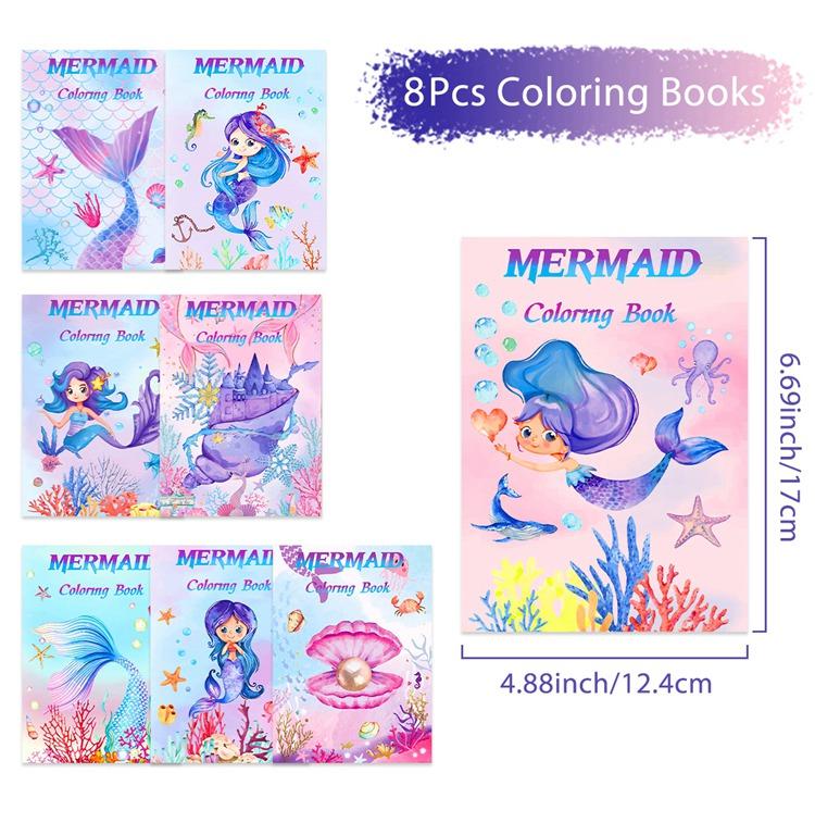 Children's Coloring Books Jungle Animal Mermaid Construction Vehicle Unicorn Drawing Book School Early Education Stationery Toys