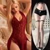 Sex underwear sexy back strap hollowed out free temptation lace classical women's retro split cheongsam pure desire