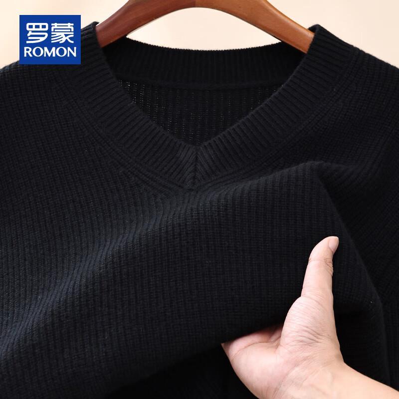 ROMON Men's V-Neck 100% Pure Cashmere Sweater