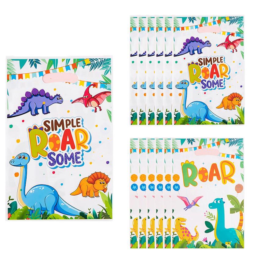 New Year Dinosaur-Themed Light Film Plastic Tote Gift Bag