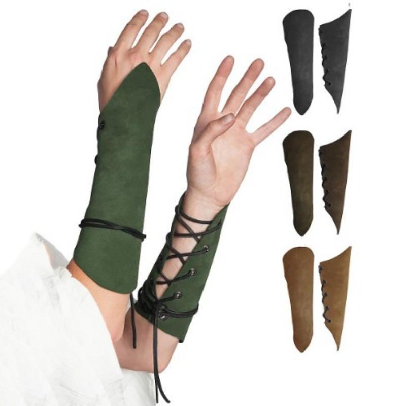 Retro Nordic Viking Wristband Medieval Renaissance Style Bracelet for Cosplay Party Stage Props зелёный