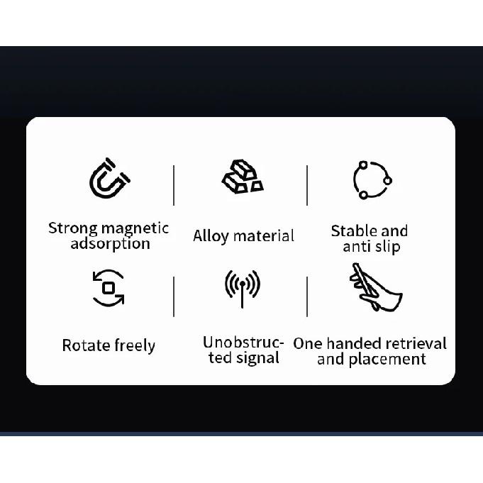 Car Mount Mobile Phone Holder Magnetic Black Technology Universal Adsorption Bracket for iPhone Samsung Vacuum Adsorption Stable