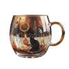 10oz Christmas Painted Mug Winter Scenery Painted Mugs Stained Glass Holiday Drinking Coffee Cup for Cafe Home Bar Decor