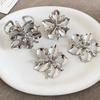 Metal smooth flower opening ring stud earrings bracelet set temperament light luxury high sense exaggerated jewelry women