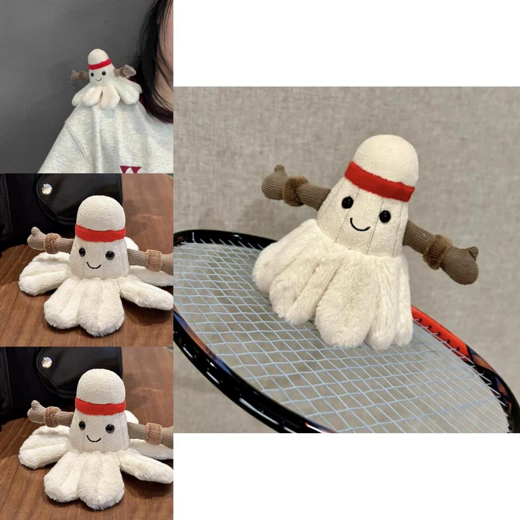 Creative Badminton Plush Pendant Keychain Colorful Soft Toy For Bag Decoration