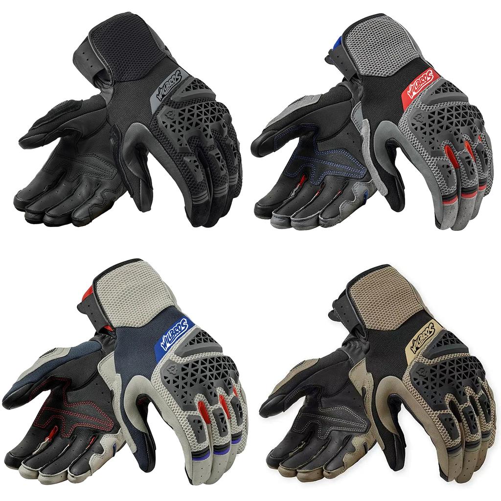 Motorcycle Touch Screen Gloves Genuine Leather Mesh Textile Racing Motocross Riding Motorbike Riders Full Finger