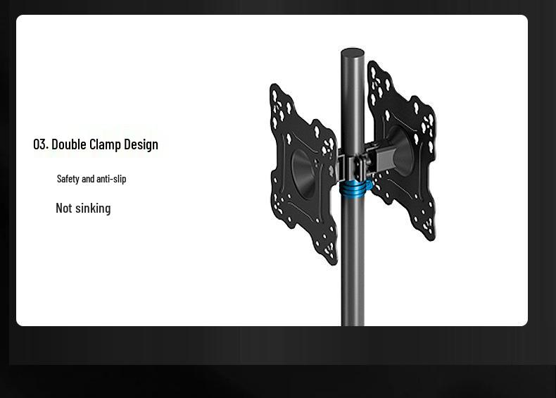 Dual Monitor Stand for 24/27/32/43 inch Screens with Perforated Desktop, Height Adjustment, and 360° Rotation