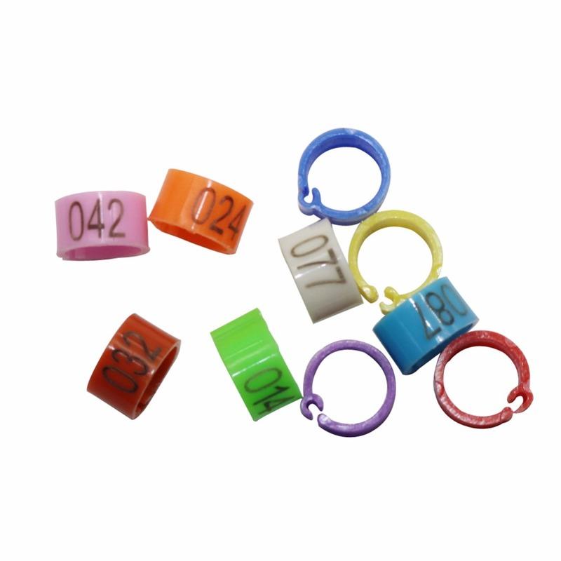 1000 Pcs Pet Supplies Bird Clip Ring 8mm Plastic Digital Markup Parrot Pigeons 10 Colors Marking Ring No.1-100