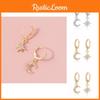 Fashionable Star Moon Stud Earrings Alloy Trendy European Style Jewelry For Women