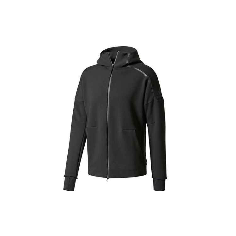 

Adidas Logo Knit Hooded Jacket Мужская верхняя одежда Черный BQ6925