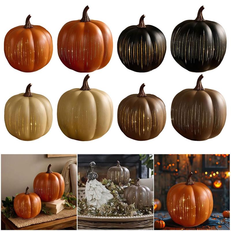 Starry Night Pumpkin with Light for Fall Halloween Thanksgiving Decorations Battery Operated Pumpkin Decoration Ornament