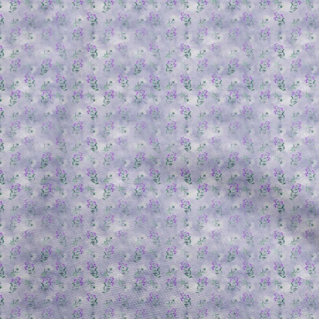 oneOone Cotton Flex Light Green Fabric Watercolor Floral Sewing Material Print Fabric By The Yard 40 Inch