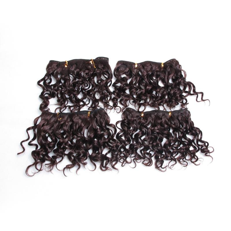 Tissage Naturel Synthetisches Webhaar 6 Zoll Ombré Lockiges Haar 6 Farben 4 Stück 1 Los