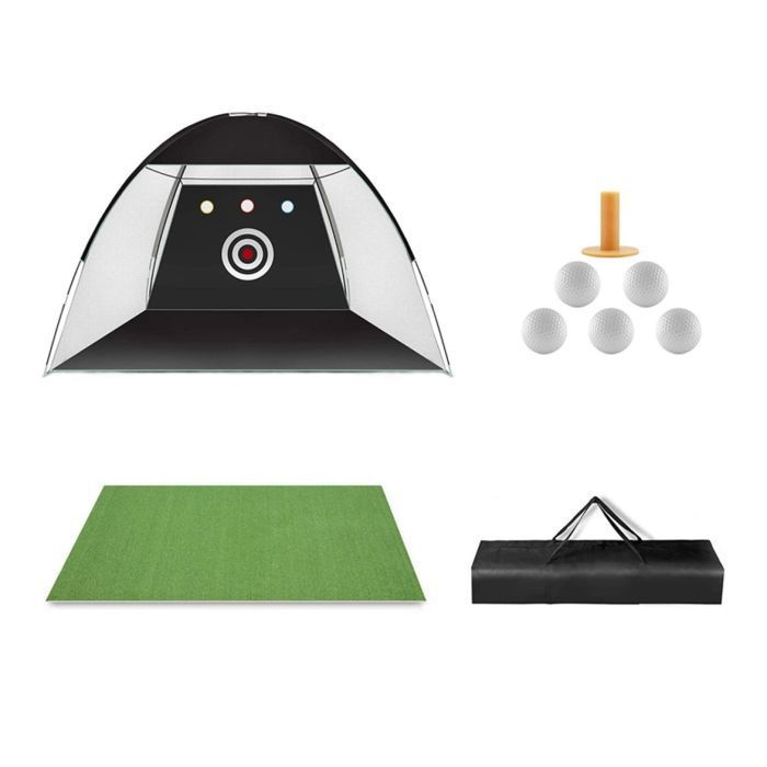 Rete pratica golf - Divit GN1 - Gabbia 304×183×213 cm - Tappeto erba sintetica - Nero