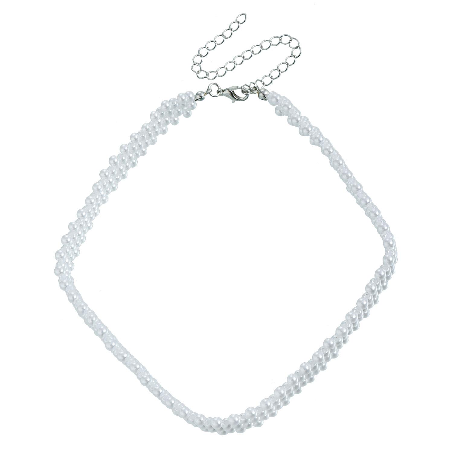European and American jewelry ins light luxury high-end wind multi-row pearl woven collarbone chain sexy babes wind necklace women