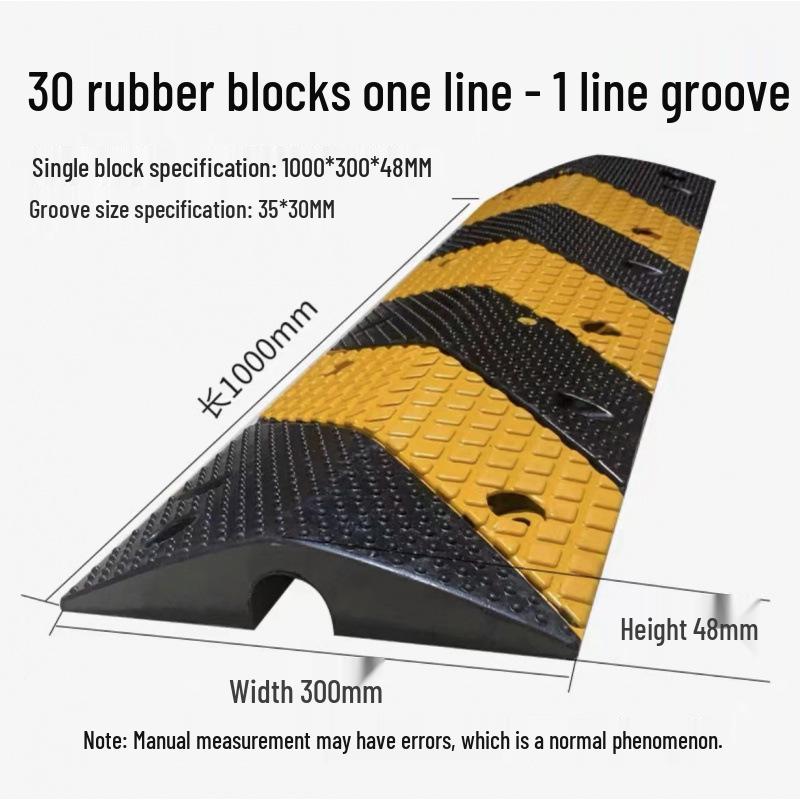 PVC Cable Trunking Rubber Speed Bump - Anti-Stepping, Pressure-Resistant Cover for Indoor/Outdoor Cable Protection and Crossing.