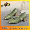 Mary Jane high heels French fairy single shoes 2025 new new Chinese style with skirt thick heel small fragrant shoes female