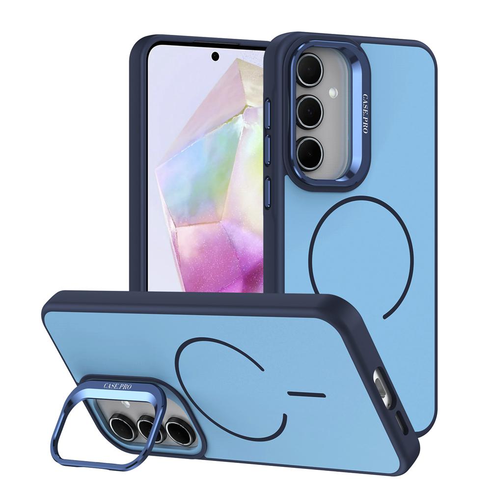 KEYSION Matte Skin Feel Lens Stand Phone Case for Samsung A55 5G A35 A25 A15 4G Magnetic Shockproof Back Cover for Galaxy A05S