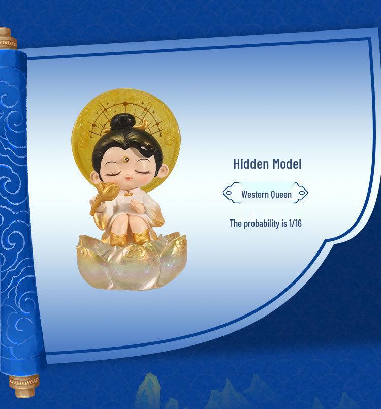 Kreative Verzierung im antiken Stil: Berg- und Meeresdesign Schreibtischdekoration - Niedliches Mädchengeschenk Blind Box