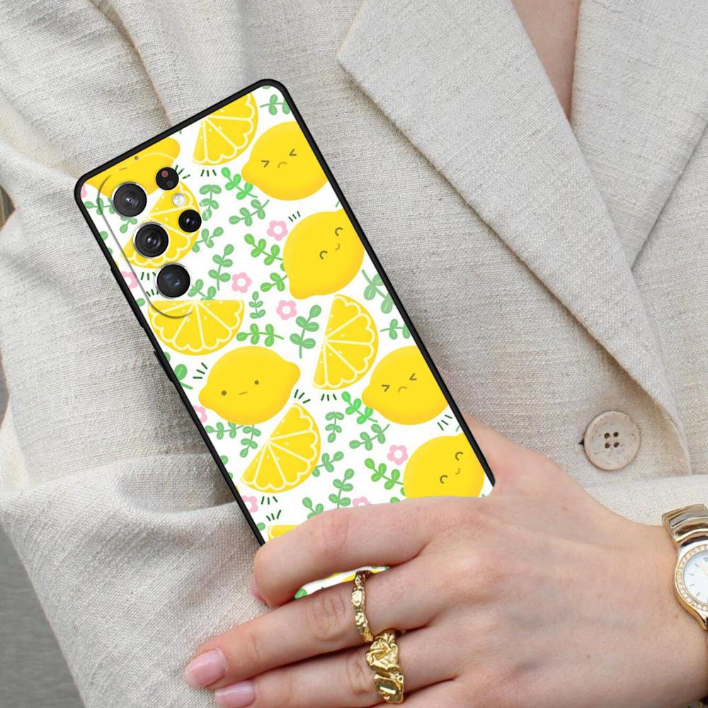 Summer Lemon and Leaf Cell Phone Case for Samsung Galaxy S26 Ultra S25 S24 S23 S22 S21 S20 Note10 Cover