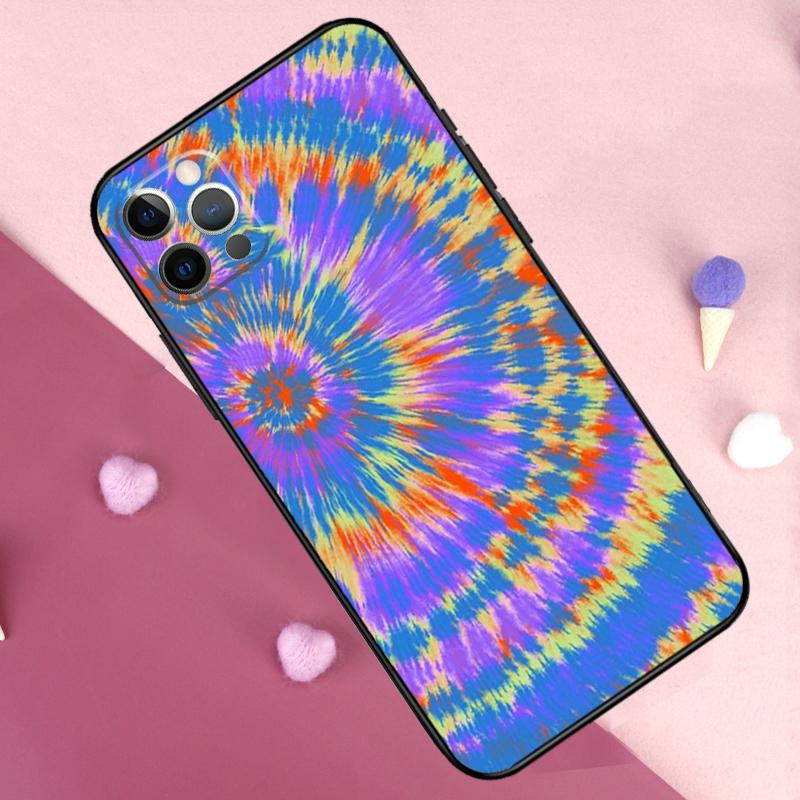 Rainbow Spiral Tie Dye Phone Case For iPhone 17 Pro Max 11 14 15 16 Pro Max Plus 13 12 Mini 16e 17 Air Back Cover