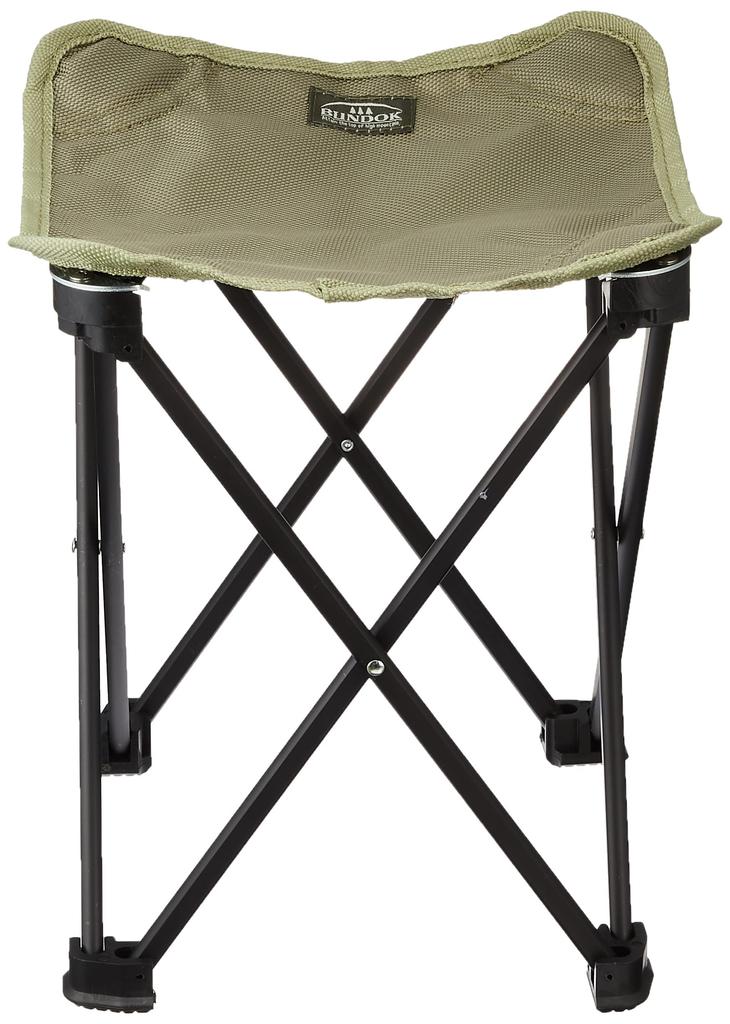 BUNDOK Mini Aluminum Stool, Medium Size, Khaki (BD-116KA), with Storage Case, Compact Chair
