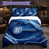England Football Pattern 3 Pieces Bedding Set Soft Microfiber Duvet Cover with Pillow Cases for Bedroom