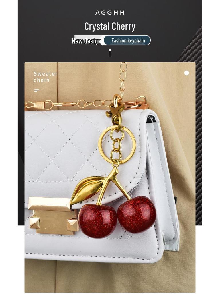 Cherry Keychain Pendant for Women's Bags – Exquisite Car Accessory
