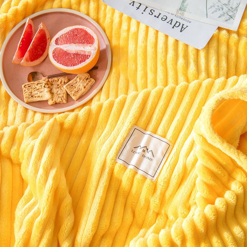 Striped Blanket Milk Velvet Blanket Warm Blanket Nap Blanket Sofa Blanket Coral Flannel Air Conditioning Blanket Super Soft Blanket