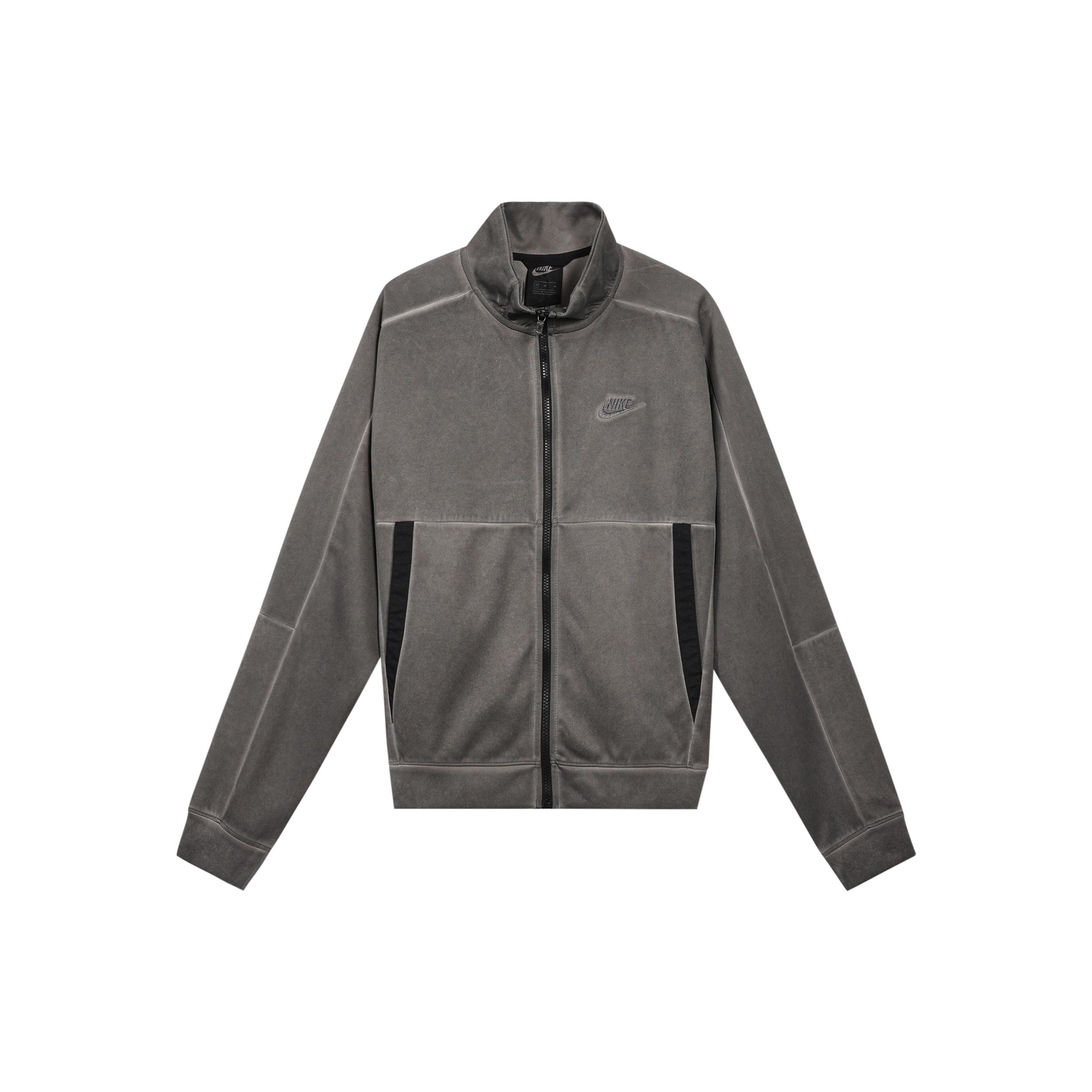 Nike Sportswear Embroidered Logo Knit Sports Jacket Gray Men s DA7177-010 M
