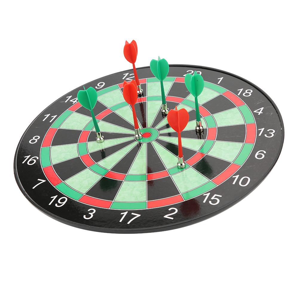 Children Safety Kid Playing Sport Game Toy Magnetic Plastic Dartboard Dart Disk Set 15in Green