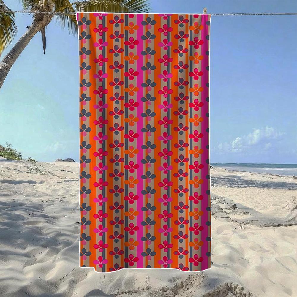 

Colorful Stripe & Geometric Beach Towel, Soft Quick-Drying, Perfect For Portable Outdoor Travel , Camping And Summer Beach W30*H60(CM)