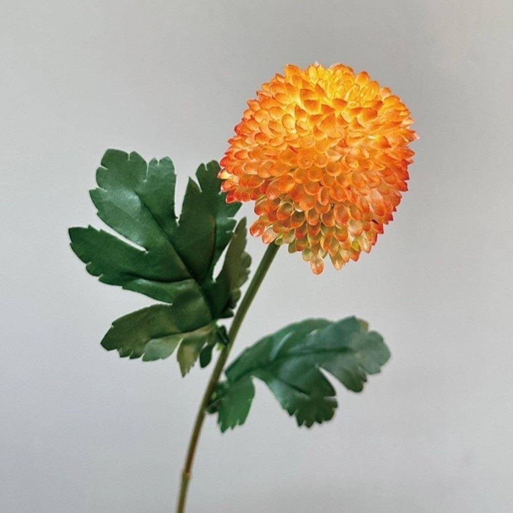 Silk Cloth Simulation Chrysanthemum Green Flower Onion Ball Branch Fake Flower Ball Soft Realistic Hydrangea Photography Props