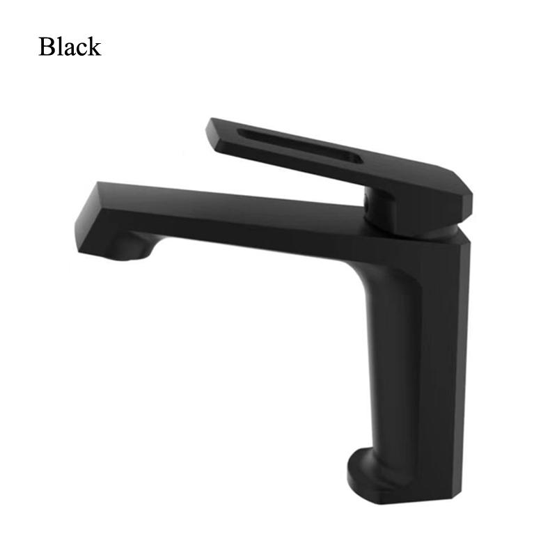 Bathroom Basin Faucet Black Chrome Brass Single Handle Hot And Cold Water Mixer Sink Tap Deck Mounted Luxury Lavatory Tap