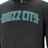 Nike X NBA Collaboration Charlotte Hornets 2023-24 City Edition Lettered Crew Neck Casual Long Sleeve T-Shirt Men Tops Black FN1097-010