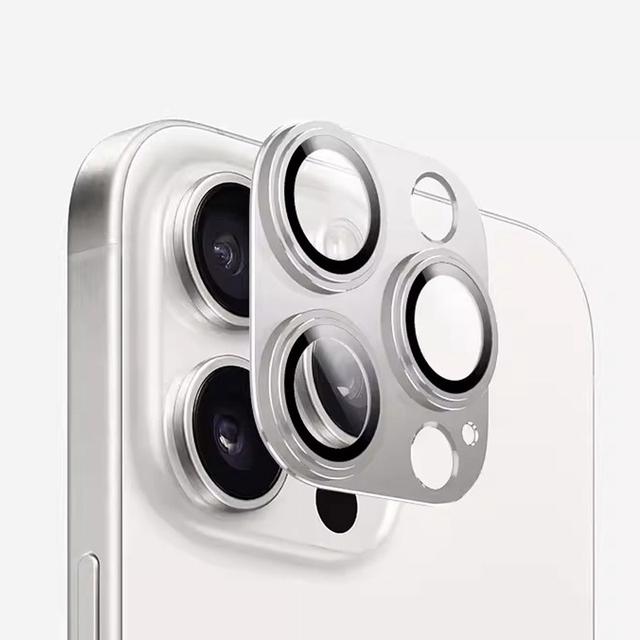 

Повний захисний захисний чохол для камери для iPhone 15 16 15 Pro Max Plus, металевий захисний лінз + кришка із загартованого скла на iPhone15Pro 2023 For iPhone 16 срібний