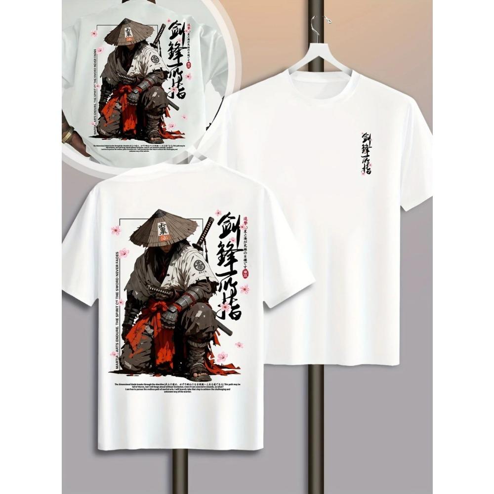 European and American men's summer dark warrior letter print comfortable and breathable round neck T-shirt outdoor street top