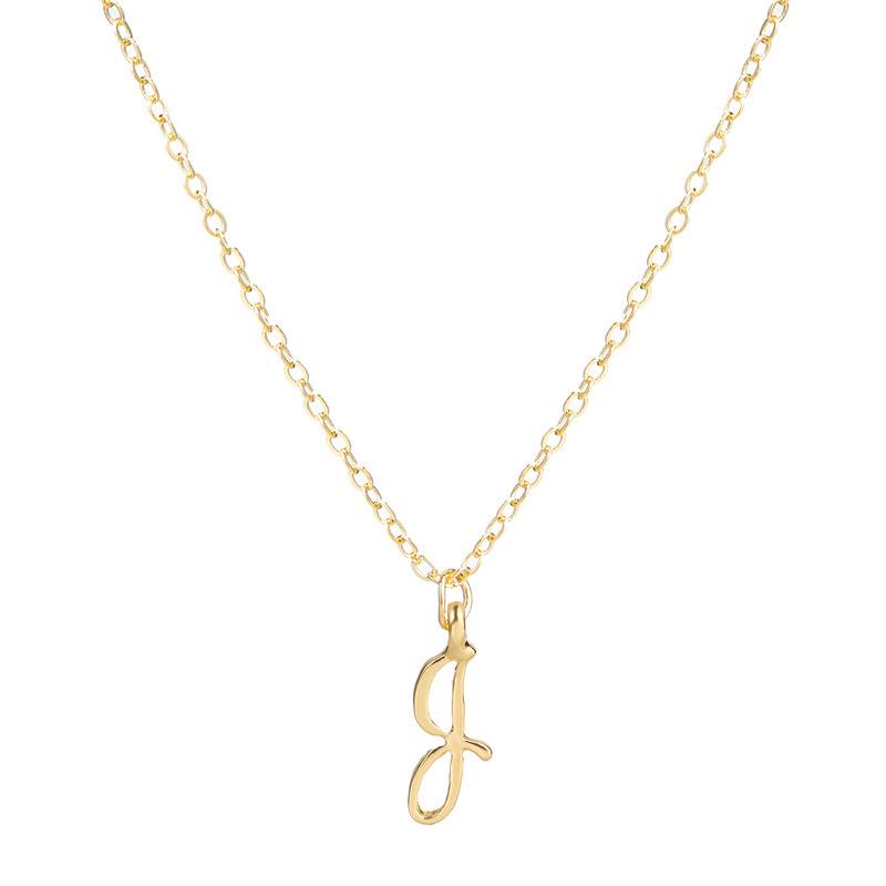 Elegant 26-Letter Uppercase Pendant Necklace: Simple and Fashionable European-American Clavicle Chain with Niche Design
