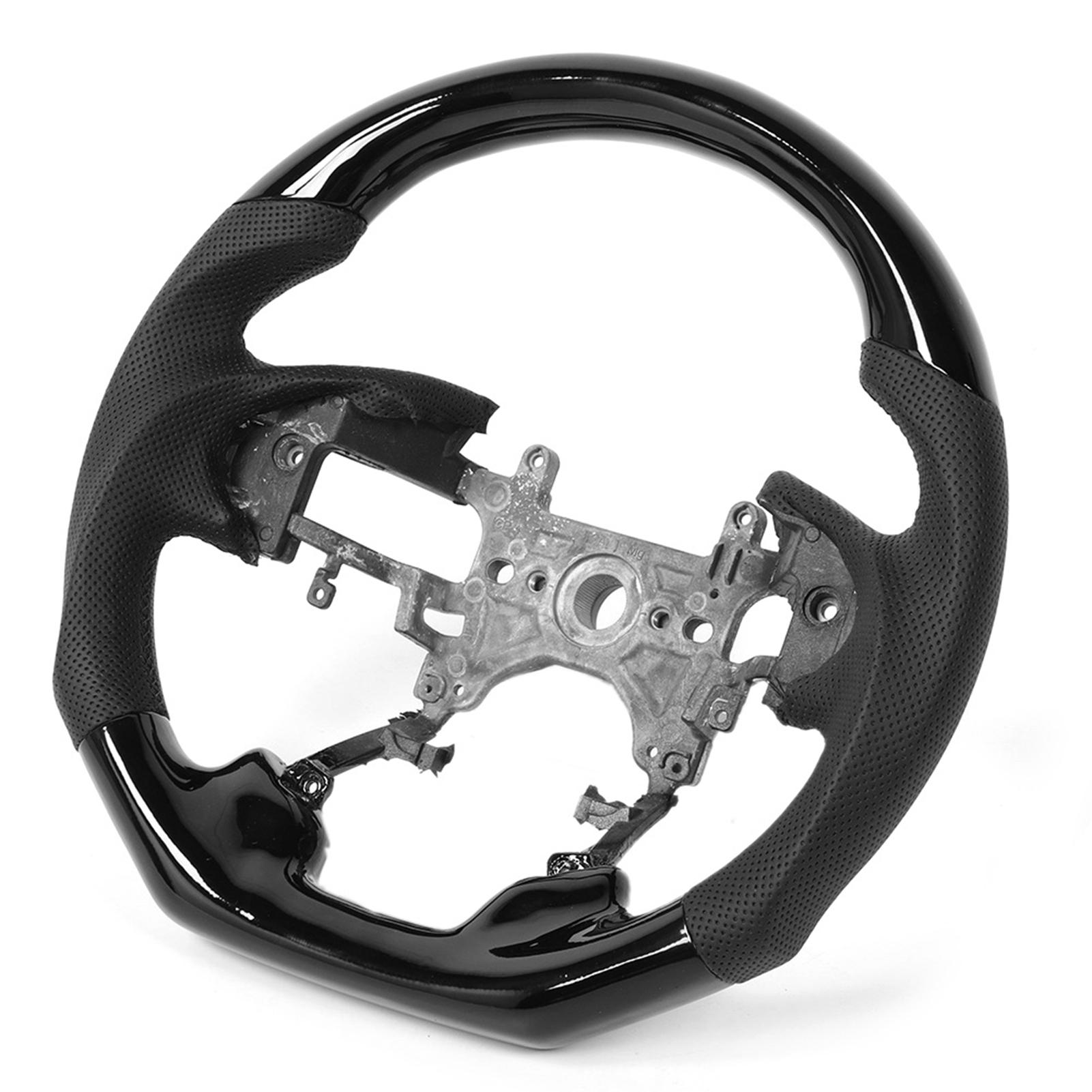 

Рулевое колесо из черного дерева и красного дерева, перфорированная кожа с черной строчкой, тип D, подходит для Honda